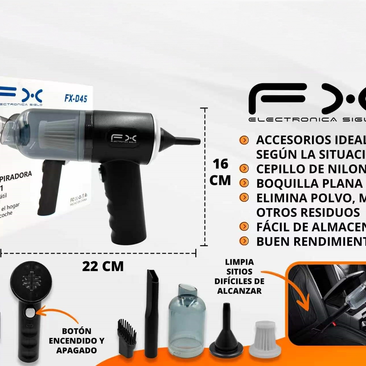 Main product image of Handheld Car Vacuum Cleaner, Multi-Head, for Vehicle and Home Cleaning
