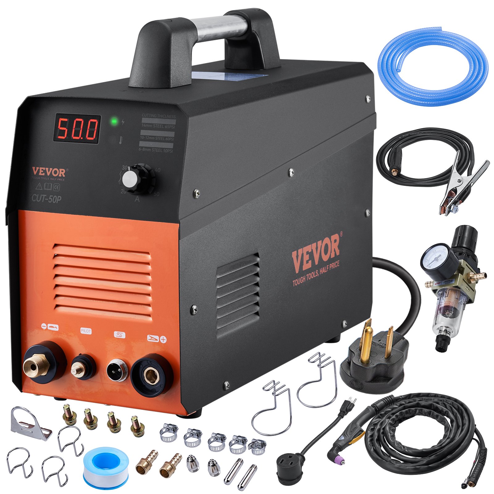 Main product image of 50 Amp Plasma Cutter, Non-Contact Pilot Arc, 110V/220V IGBT Inverter