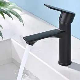 Product image of Black Brass Single Lever Hot/Cold Water Bathroom Basin Faucet