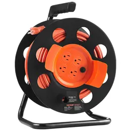 Product image of 100 ft. 12 AWG SJTOW Extension Cord Reel, 4 Outlets, Dust Cover, Circuit Breaker