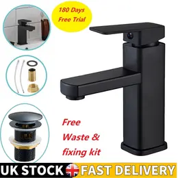 Product image of Black Square Waterfall Large Basin Mixer Tap, Includes Waste