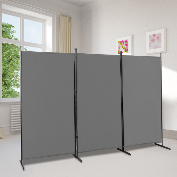 Main product image of 6FT Trifold Gray Polyester Screen with Carbon Steel Frame and Plastic Feet