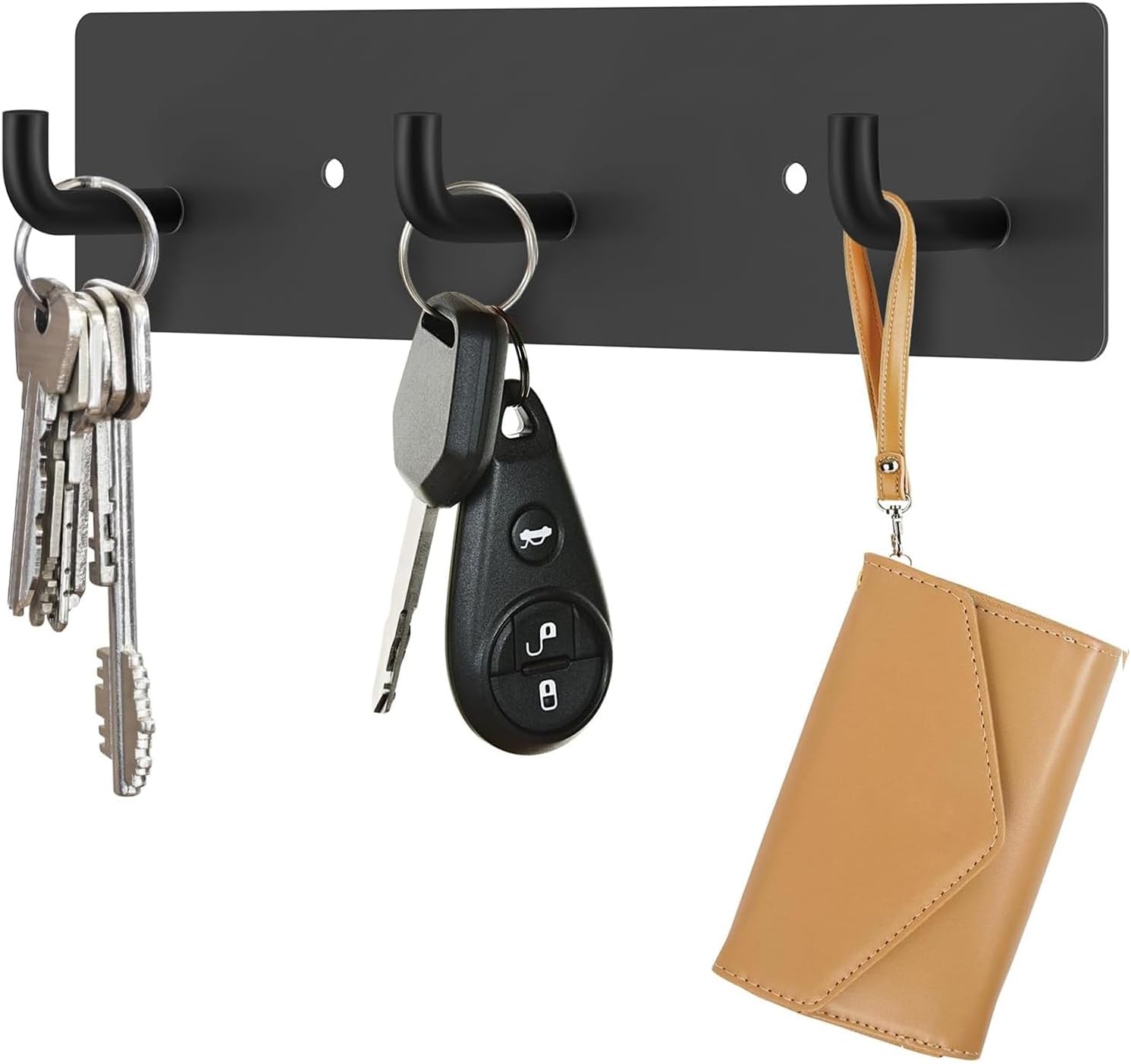 Main product image of Wall Mount Key Holder with 3 Hooks, Black Finish