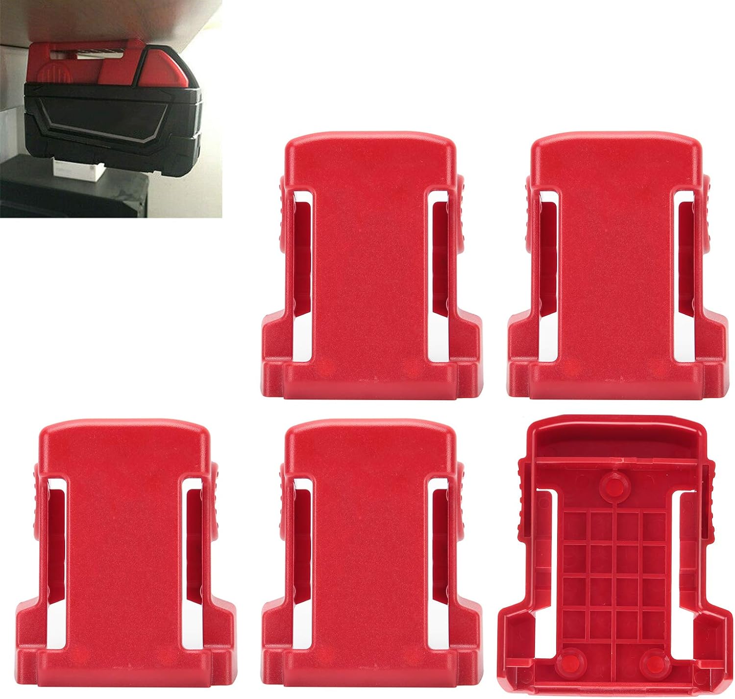 Main product image of 5-Pack 18V Milwaukee M18 Battery Holder Wall Mounts