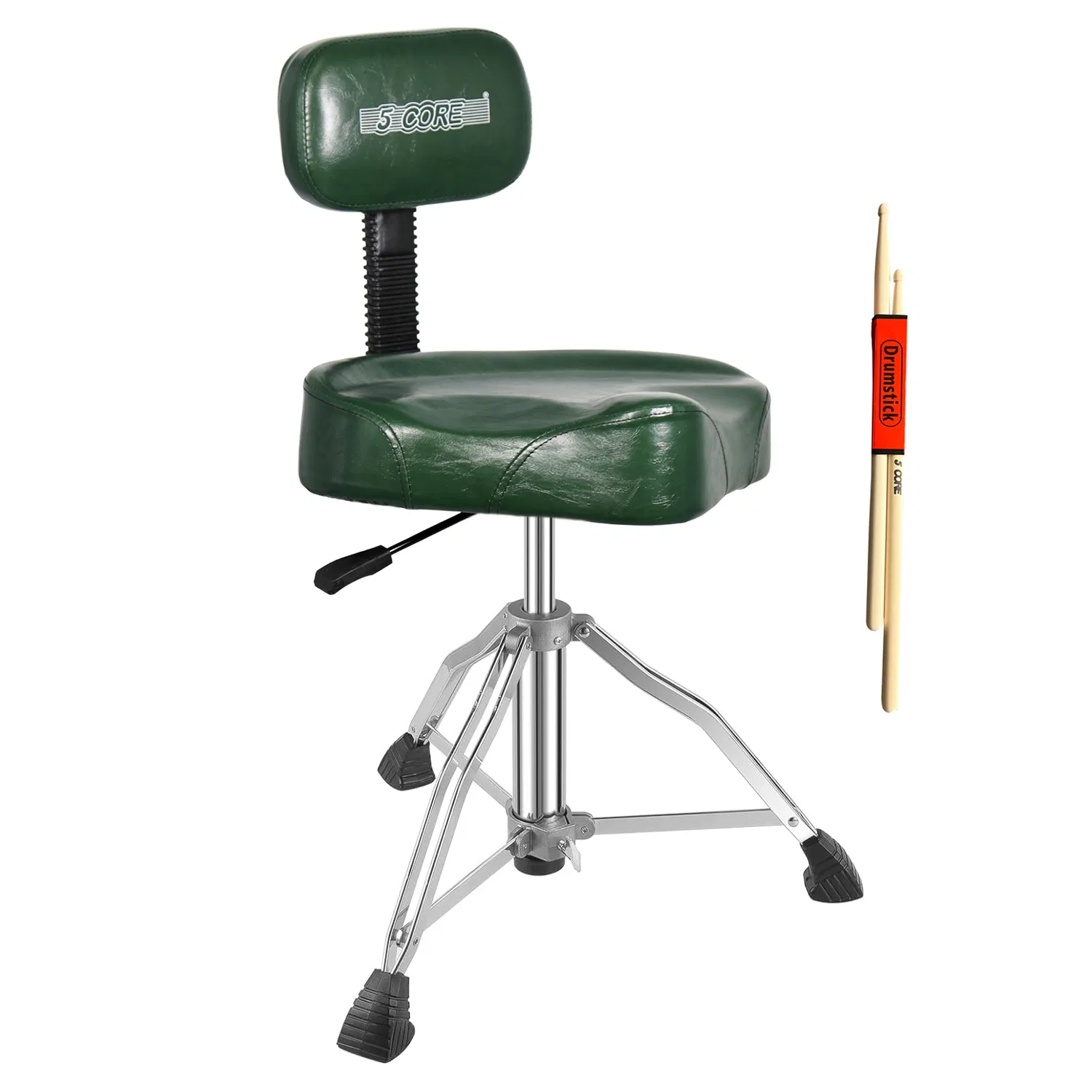 Main product image of 5Core Airlift Padded Stool with Backrest, 4" Cushion, 441 lb Capacity