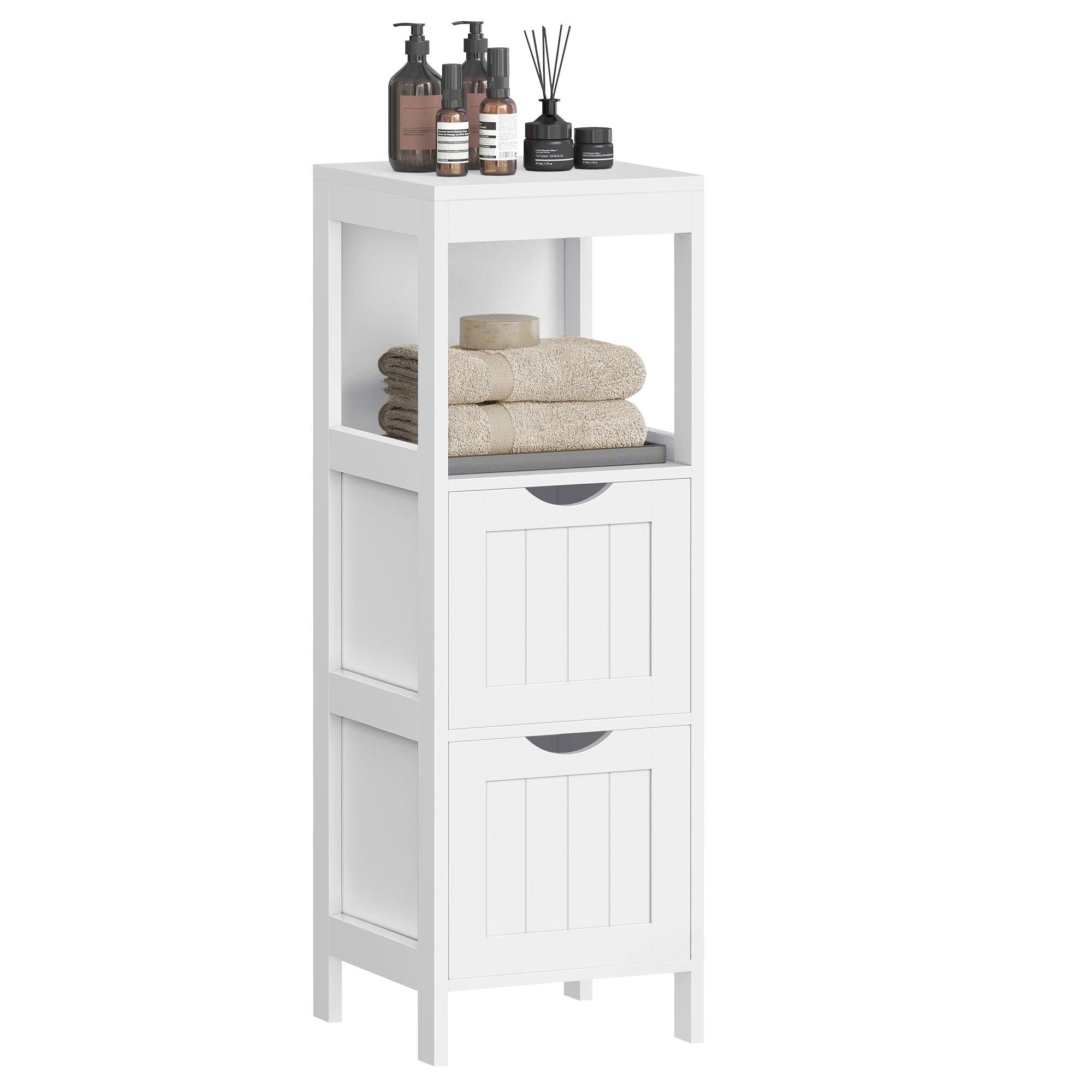 Main product image of VASAGLE Floor Cabinet, 2 Drawers, 35" H, White