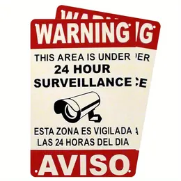 Product image of Bilingual Surveillance Warning Metal Sign, Indoor/Outdoor
