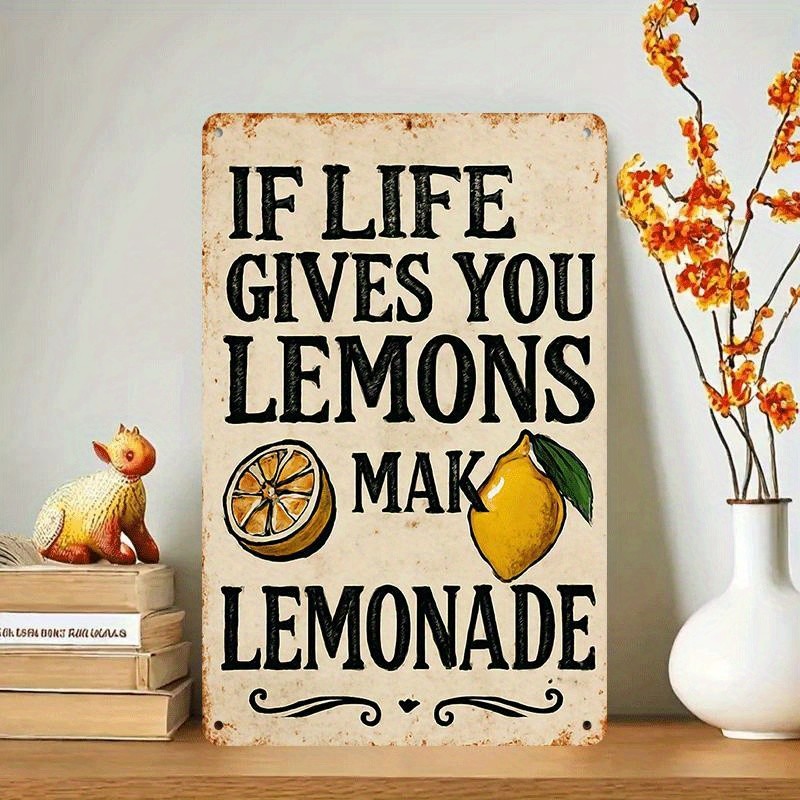 Main product image of If Life Give You Lemons Make Lemonade Retro Metal Sign Inspirational Humor Decor