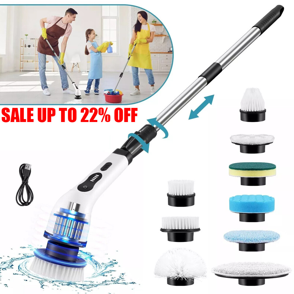 Main product image of 9 IN 1 Electric Spin Scrubber Cordless Cleaning Brush Bathroom Rotating Scrubber