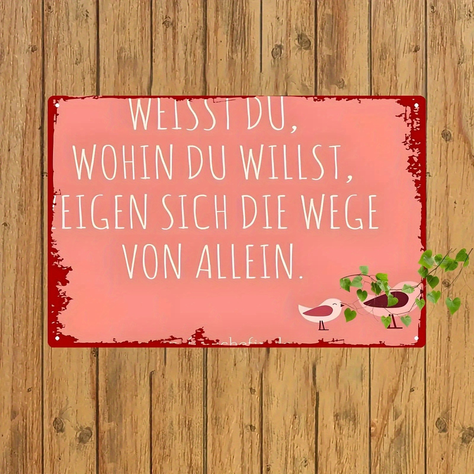 Main product image of Vintage Rustic Distressed Aluminum Metal Wall Sign German Quote Hanging Decor