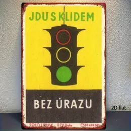 Product image of Czech Traffic Light Metal Wall Sign, Decorative Plaque
