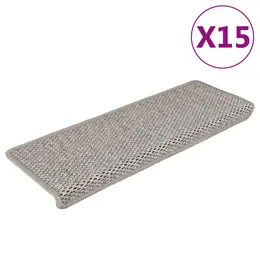 Self-Adhesive Stair Mats, Sisal-Look, 15 Pieces, 65x