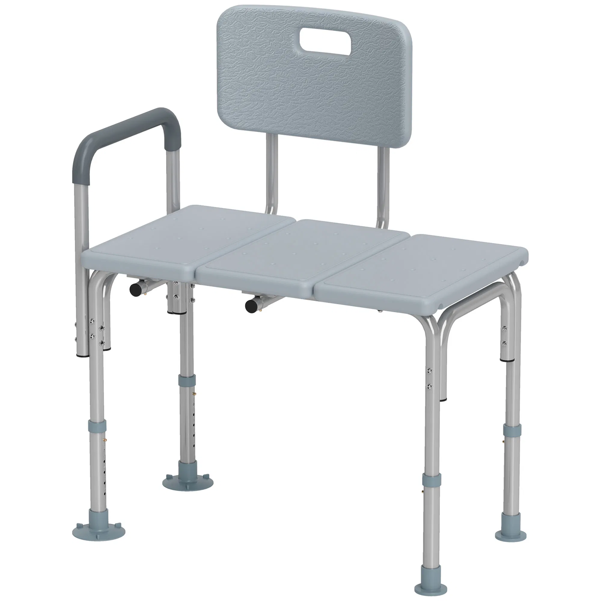 Main product image of 6-Level Adjustable Aluminum Bath & Shower Transfer Bench with Armrest & Backrest