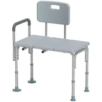 Product image of 6-Level Adjustable Aluminum Bath & Shower Transfer Bench with Armrest & Backrest