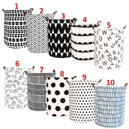 1pc Folding Laundry Basket Round Storage Bin Bag Large Hampe