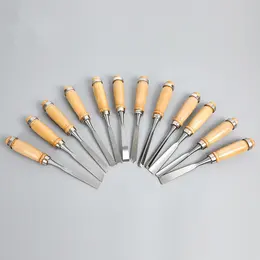 Manufacturers Supply New 12-Piece Tool Carving Chisels Handmade Wood Carving Knives Woodworking Turning Tools Carving Woodworking Chisels