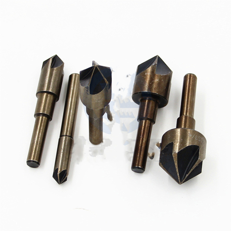 British Baked Yellow High Speed Steel Round Handle Five-blade Chamfering Device