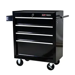 Metal Tool Storage Cart with Multiple Drawers and Casters