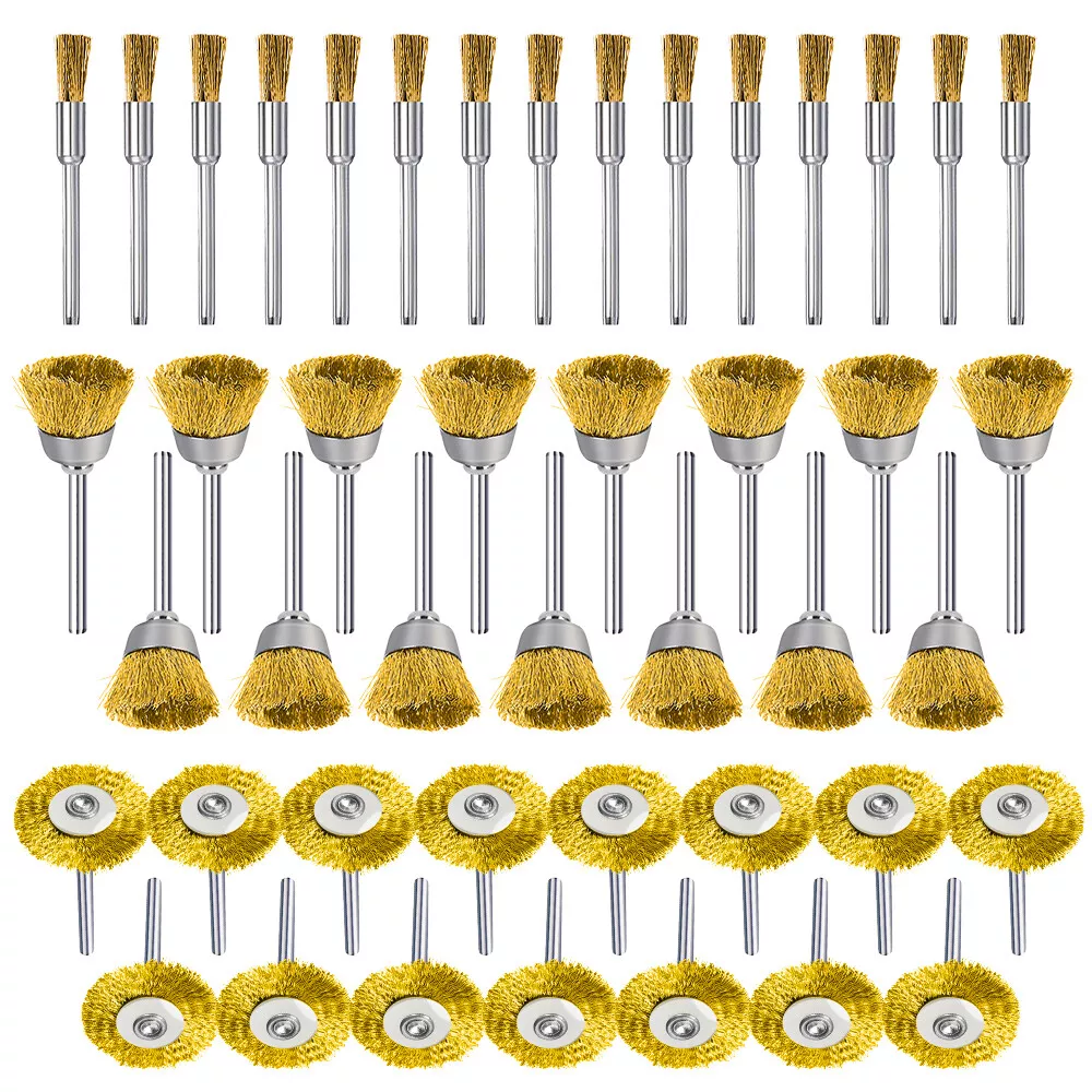 45Pcs Brass Polishing Wire Cup Mix Brush Set For Dremel Rotary Tool Accessories