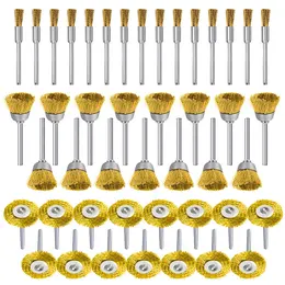 45Pcs Brass Polishing Wire Cup Mix Brush Set For Dremel Rotary Tool Accessories