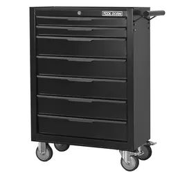 24.2-inch Metal Tool Cabinet with Locked Drawers and Wheels