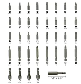 37 Piece Impact Screwdriver Bit Set Nut Driver Torx Phillips Tool Magnetic Drill