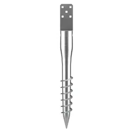 No Dig Ground Anchor, 1 Pack 3.94 X 2.76 X 27.56 In DIY Screw In Post Stake, Includes 6 Lag Bolts & A Rebar, U-Shape Heavy Duty Steel Post Holder, Great For Mailbox Posts And Fence Posts
