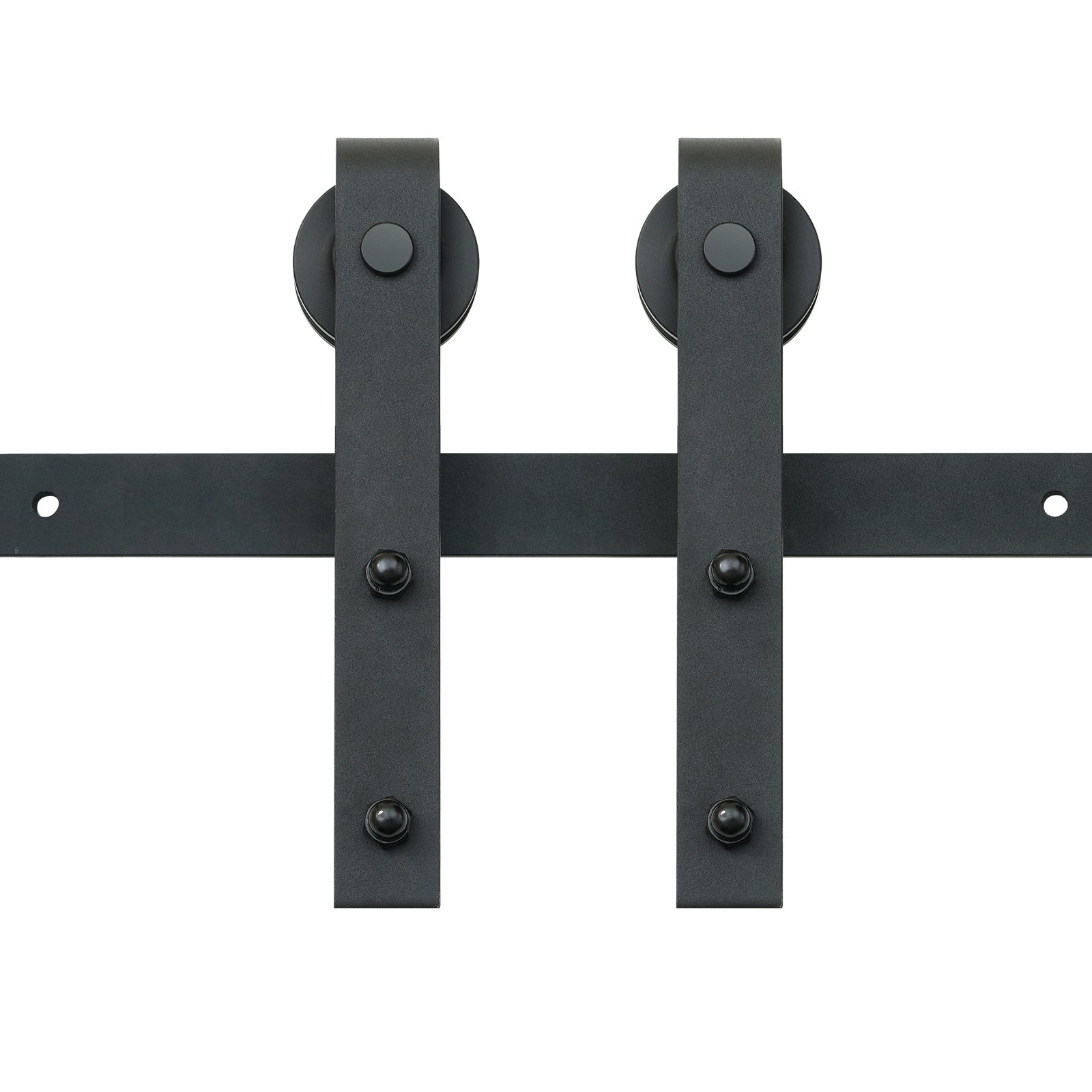 8FT Sliding Barn Door Hardware Kit, 330LBS Loading Heavy Duty Barn Door Track Kit For Single Door, Fit 3.7-4.3FT Wide And 1.3"-1.8" Thick Door Panel, With Smooth & Silent Pulley (J Shape)