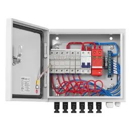 Solar PV Combiner Box 6 String 10A For Solar Panel System Steel Case IP65