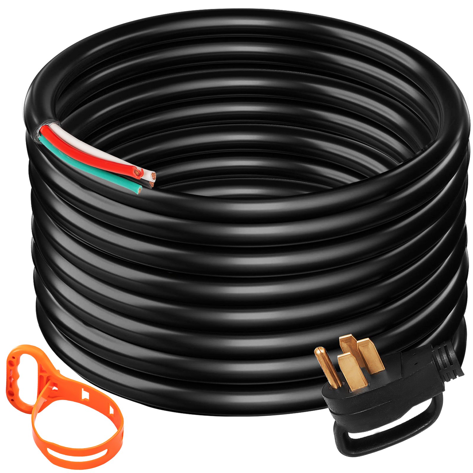 30Ft 50Amp Generator Extension Cord 6 Gauge STW 6/3+8/1 Generator Cord Generator Power Cord N14-50P To Bare Wire Cut Wire Cord Extension Power Cord RV Motor Home Generator Portable