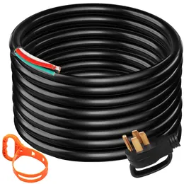 50A 50 ft STW Generator Cord, 6/3+8/1 AWG, NEMA 14-50P to Bare Wire