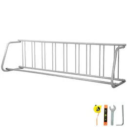 111' Length Floor Bike Rack, 9 Holders All-Steel Grid Bike Rack, Single-Side Storage Stand For Garages Streets Yards