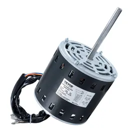 3/4HP Furnace Blower Motor, 208/230V 3.85Amps, 1075RPM 5 Speeds, CW/CCW Rotation, 48 Frame 4.8' Shaft Length, 10μF/450V Capacitor + 11' Hold Hoop