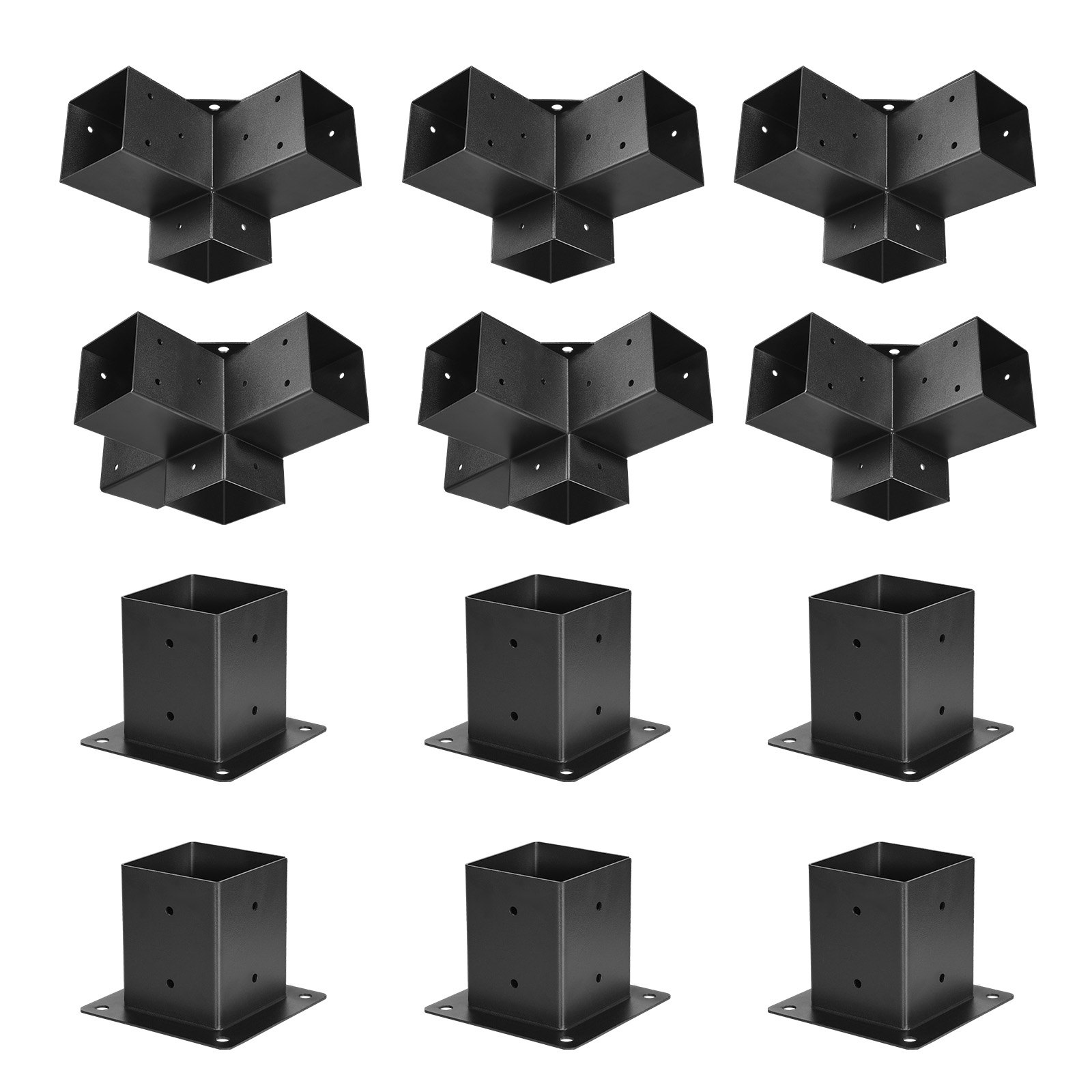 Main product image of Pergola Bracket Kit, 4x4 Inch (3.5x3.5 Inner), 3- and 4-Way with Bases
