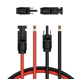 50FT Solar Panel Extension Wire With Female & Male Connectors 10AWG 1 Pair