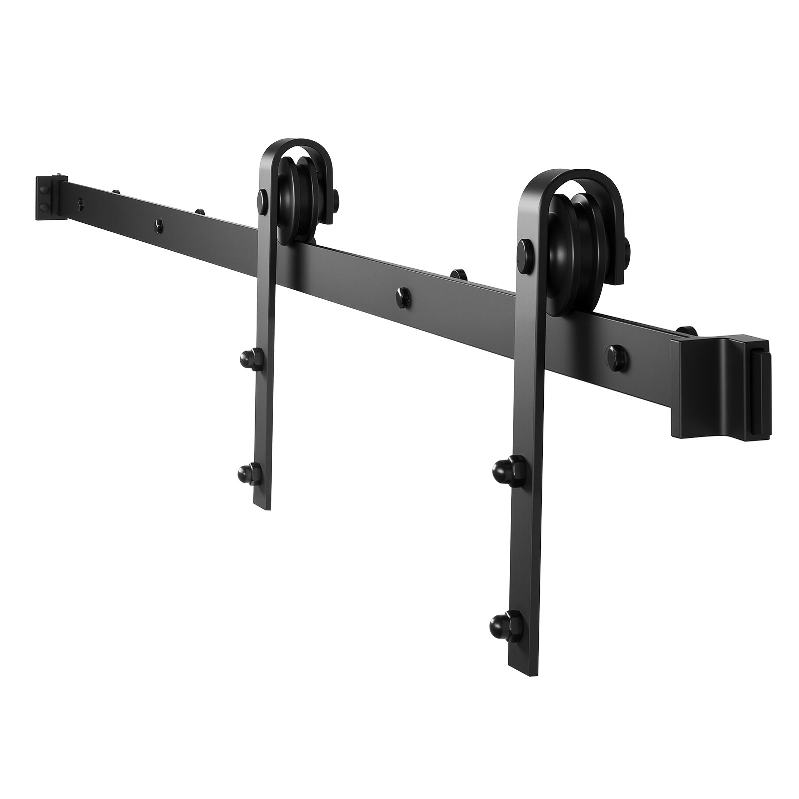 6.6FT Sliding Barn Door Hardware Kit For Single Sliding Barn Door Black