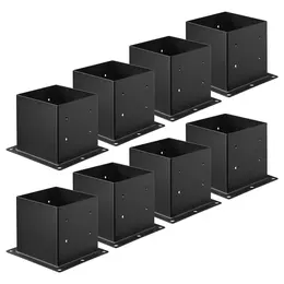 8 Pack 4x4 Post Base Brackets Wood Fence Post Anchor Inner Size 3.6x3.6 Inch