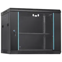 Product image of 9U Wall Mount Network Server Cabinet, 15.5'' Deep, 200 Lbs Max. Load Capacity, Locking Glass Door