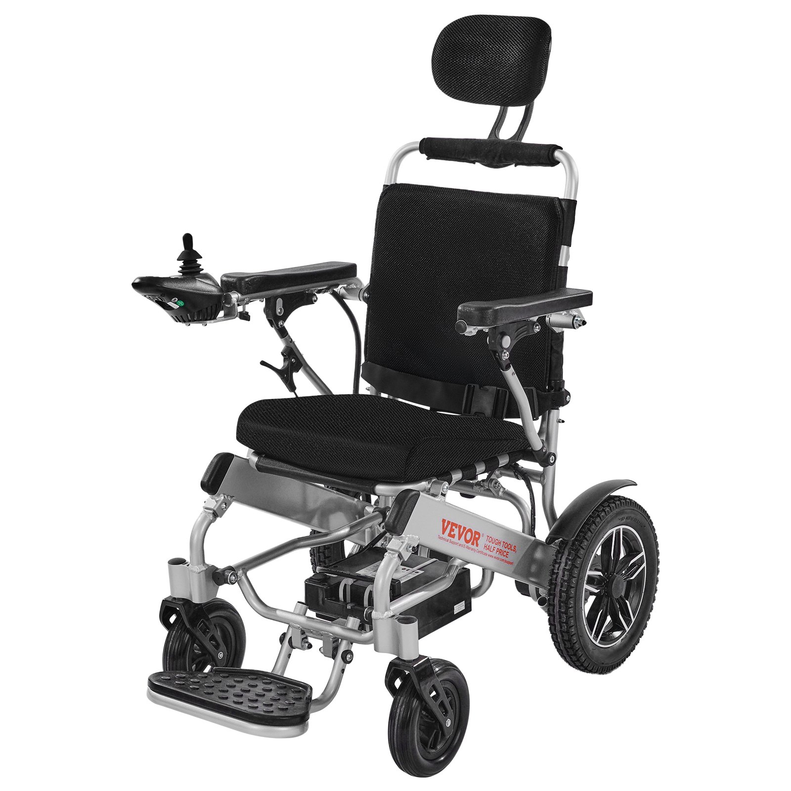 Electric Wheelchair 300lbs Capacity Adjustable Backrest Foldable 13 Mile