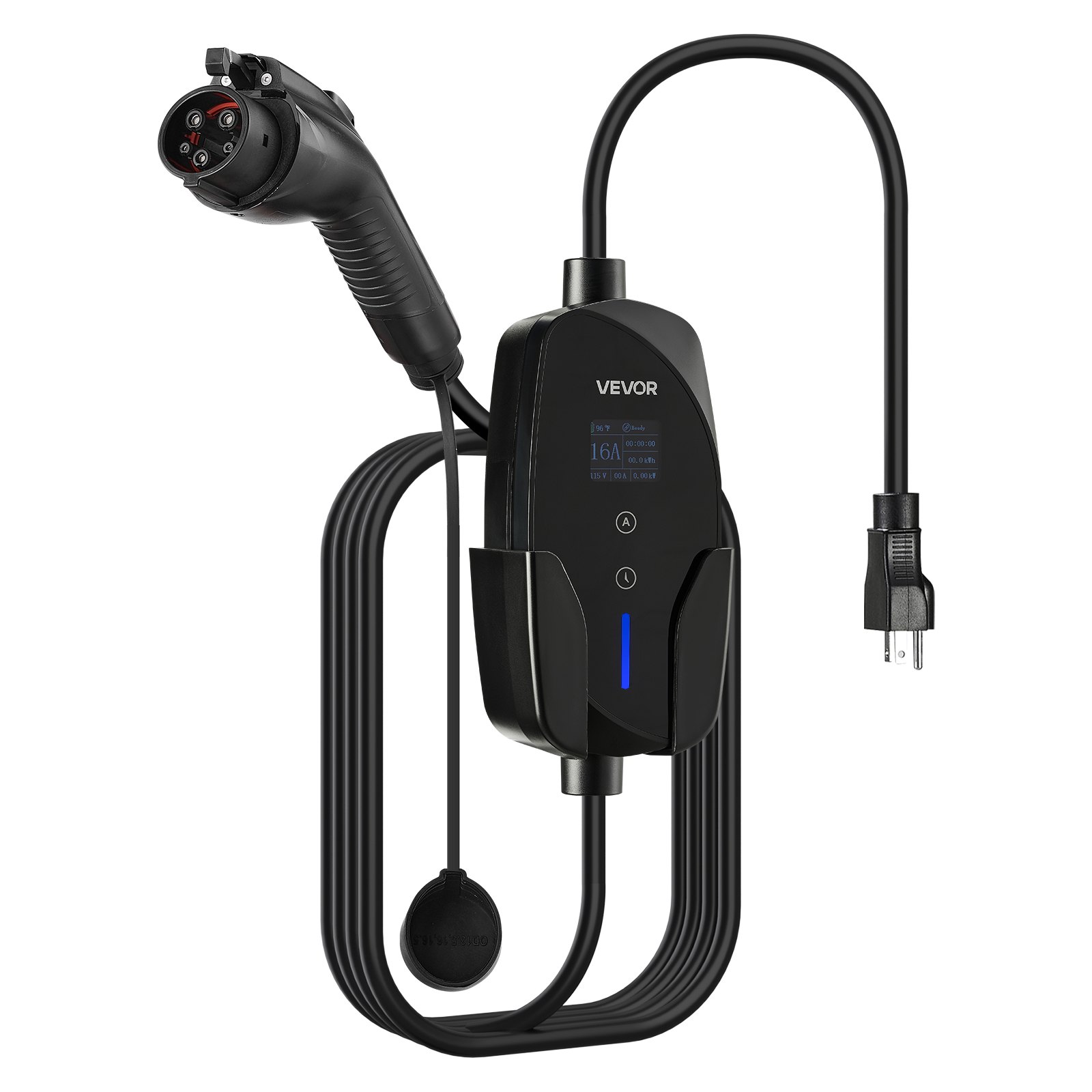 Level 1&2 EV Charger Portable Charger 16A Adjustable Current 120V 240V With LCD