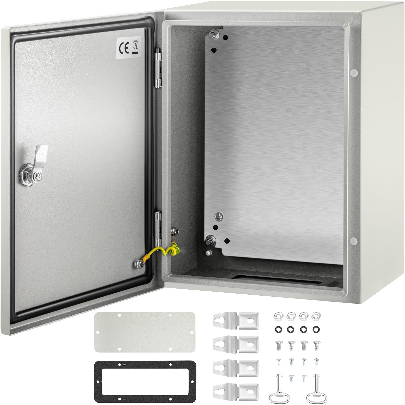 NEMA Steel Enclosure, 16 X 12 X 8'' NEMA 4X Steel Electrical Box, IP66 Waterproof & Dustproof, Outdoor/Indoor Electrical Junction Box, With Mounting Plate
