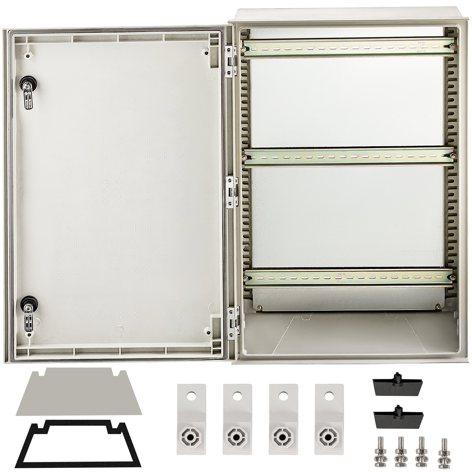 NEMA Steel Enclosure, 24 X 16 X 9'' NEMA 4X Fiberglass Electrical Box, IP66 Waterproof & Dustproof, Outdoor/Indoor Electrical Junction Box, With Mounting Plate(60 X 40 X 23 Cm)