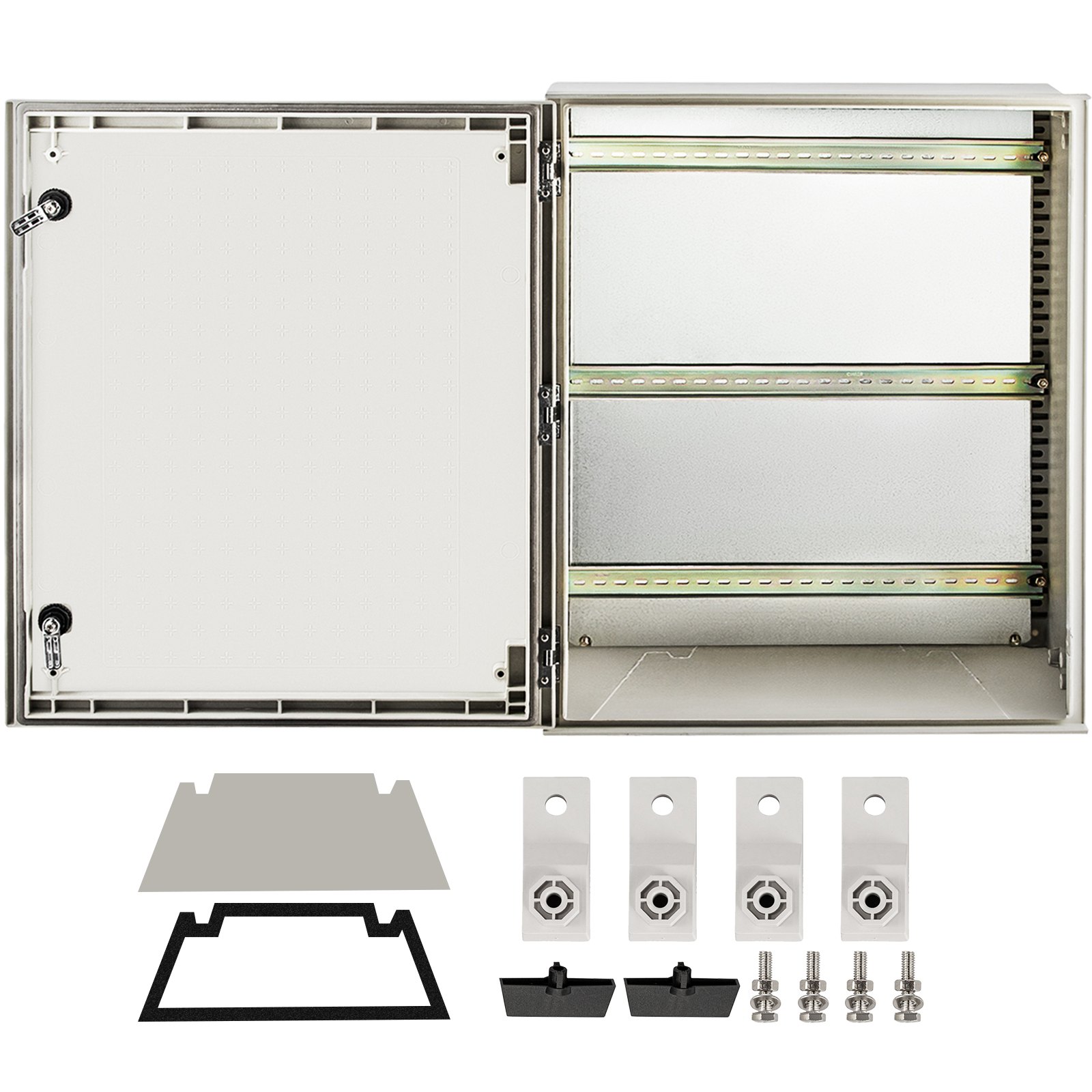 NEMA Steel Enclosure, 24 X 20 X 9\'\' NEMA 4X Fiberglass Electrical Box, IP66 Waterproof & Dustproof, Outdoor/Indoor Electrical Junction Box, With Mounting Plate(60 X 50 X 23 Cm)