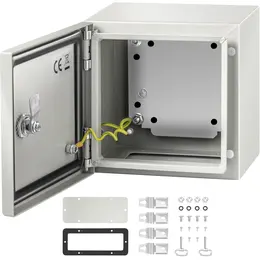 NEMA Steel Enclosure, 8 X 8 X 6'' NEMA 4X Steel Electrical Box, IP66 Waterproof & Dustproof, Outdoor / Indoor Electrical Junction Box