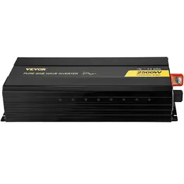 2500W Pure Sine Wave Power Inverter, 12V DC to 120V AC, USB, LCD, Remote