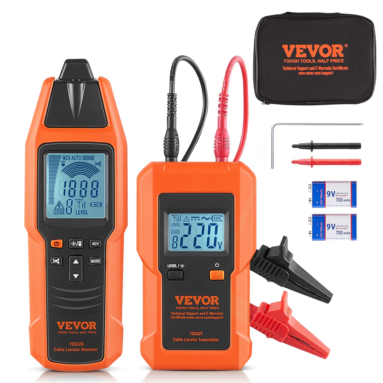 Underground Cable Locator, 3 FT Max. Detection Depth, 12 To 600V (NVC) Wire Tracer Break Detector Finder, 6561 FT Max.Detection Length For Electrical Circuits Pipelines Dog Fence Buried Cables
