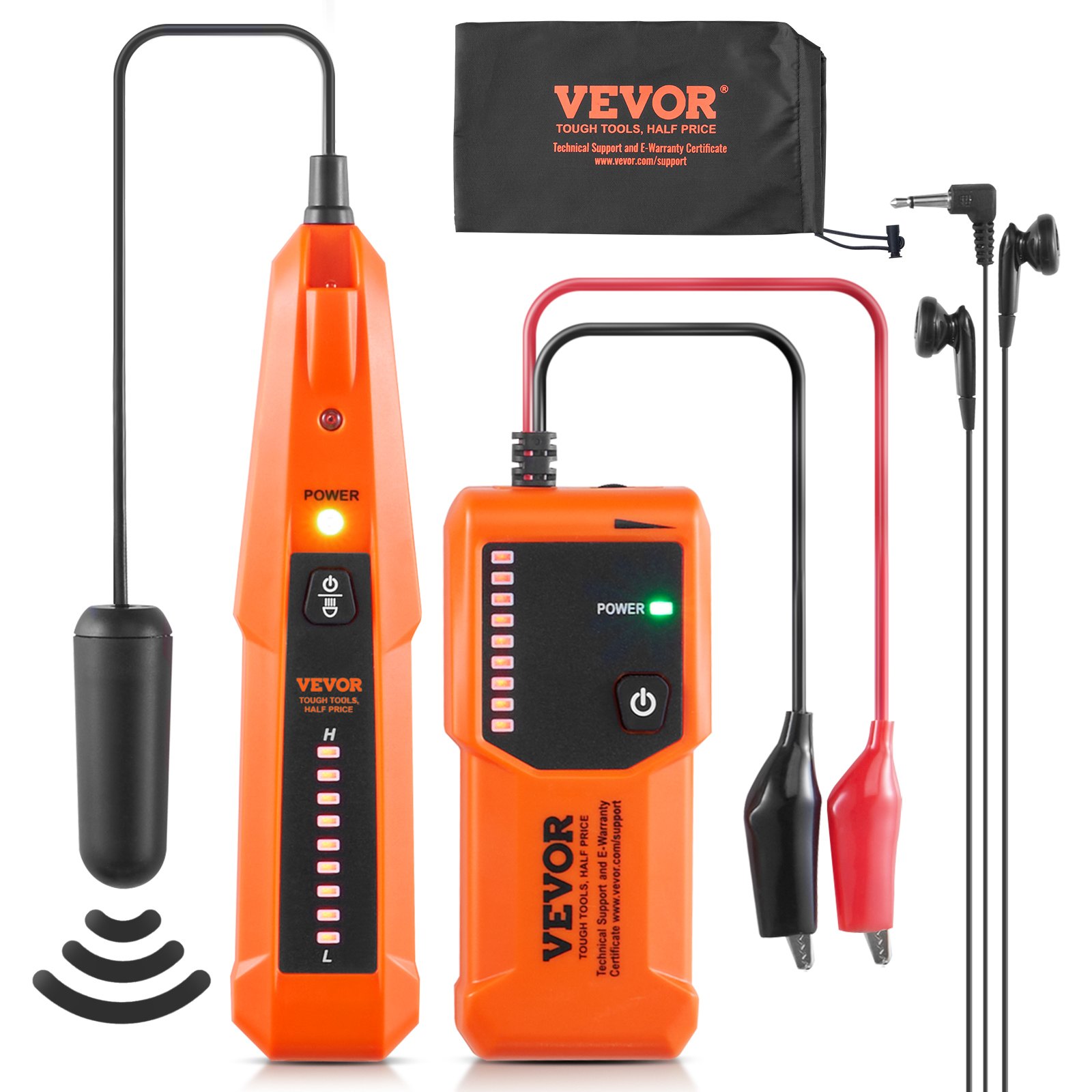 Underground Cable Locator, 3 FT Max. Detection Depth, Wire Tracer Break Detector Finder With Earphone, One Thousand FT Max.Detection Length Cable Tester For Pet Fence Buried Sprinkler Valve Irrigation