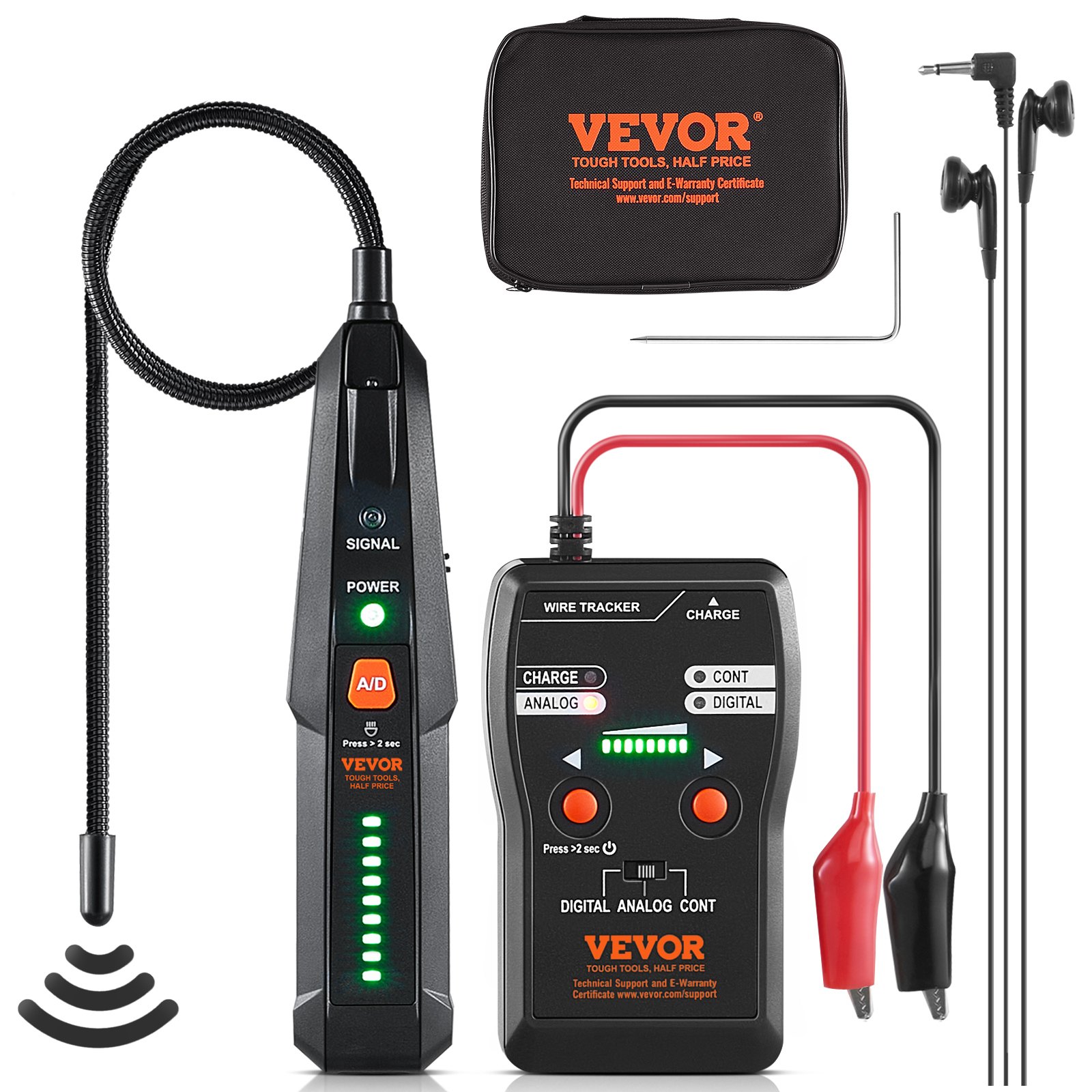 Underground Cable Locator, 6.5 FT Max. Detection Depth, Wire Tracer Break Detector Finder With Earphone, 3280 FT Max.Detection Length Cable Tester For Pet Fence Buried Sprinkler Valve Irrigation