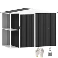 Dark Gray 8 x 4 ft. Metal Outdoor Storage Shed with Vents and Lock