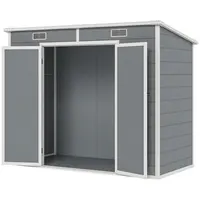 Plastic Outdoor Storage Shed with Floor, Window, Lockable Doors, and Vents